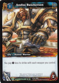 2011 Cryptozoic World of Warcraft Alliance Paladin #10 Andiss Butcherson Front