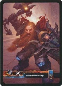 2011 Cryptozoic World of Warcraft Alliance Warrior #1 Stromdak of Ironforge Back
