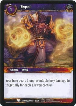 2011 Cryptozoic World of Warcraft Alliance Priest #5 Expel Front