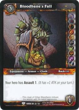 2011 Cryptozoic World of Warcraft Horde Death Knight #22 Bloodbane's Fall Front