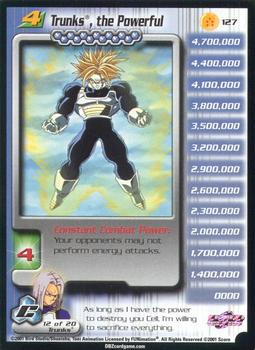 2001 Score Dragon Ball Z Cell Saga #127 Trunks, the Powerful Front