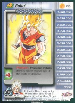 2001 Score Dragon Ball Z Cell Saga #135 Goku Front