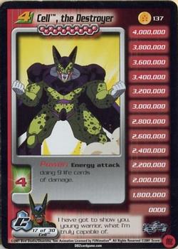 2001 Score Dragon Ball Z Cell Saga #137 Cell, the Destroyer Front