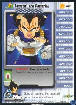 2001 Score Dragon Ball Z Cell Saga #167 Vegeta, the Powerful Front