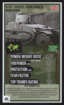 2016 Top Trumps The Tank Museum #NNO D3E1 Wheel-Cum-Track Machine Front