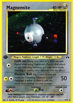 2001 Pokemon Neo Discovery 1st Edition #7/75 Magnemite Front