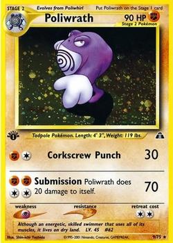 2001 Pokemon Neo Discovery 1st Edition #9/75 Poliwrath Front