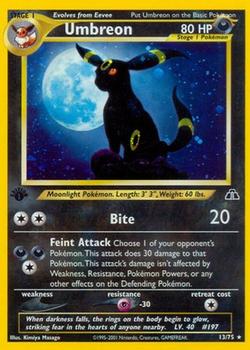2001 Pokemon Neo Discovery 1st Edition #13/75 Umbreon Front