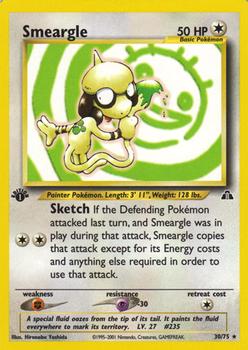 2001 Pokemon Neo Discovery 1st Edition #30/75 Smeargle Front