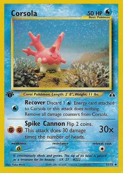 2001 Pokemon Neo Discovery 1st Edition #37/75 Corsola Front