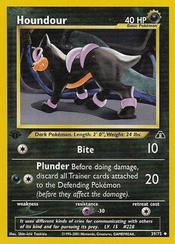 2001 Pokemon Neo Discovery 1st Edition #39/75 Houndour Front