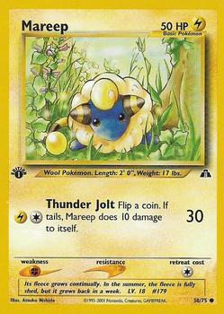 2001 Pokemon Neo Discovery 1st Edition #58/75 Mareep Front