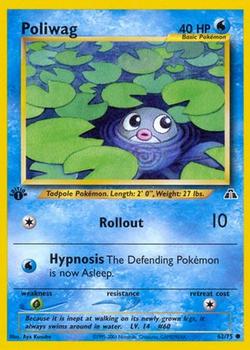 2001 Pokemon Neo Discovery 1st Edition #62/75 Poliwag Front
