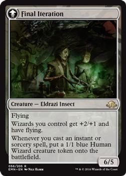 2016 Magic the Gathering Eldritch Moon #56 Docent of Perfection / Final Iteration Back