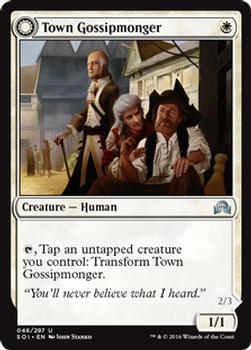 2016 Magic the Gathering Shadows over Innistrad #46 Town Gossipmonger / Incited Rable Front