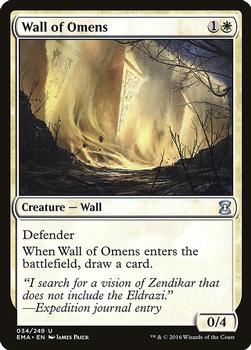2016 Magic the Gathering Eternal Masters #34 Wall of Omens Front