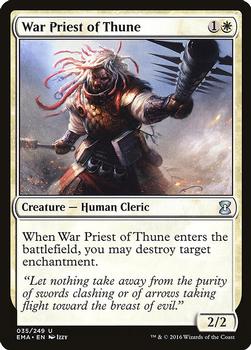 2016 Magic the Gathering Eternal Masters #35 War Priest of Thune Front