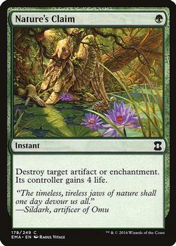 2016 Magic the Gathering Eternal Masters #178 Nature's Claim Front
