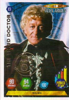 2009 Panini Doctor Who Alien Armies - Super Foil Embossed #E3 The Third Doctor Front
