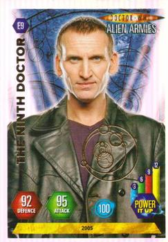2009 Panini Doctor Who Alien Armies - Super Foil Embossed #E9 The Ninth Doctor Front