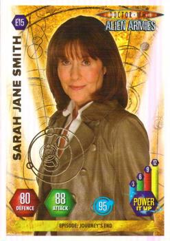 2009 Panini Doctor Who Alien Armies - Super Foil Embossed #E15 Sarah Jane Smith Front