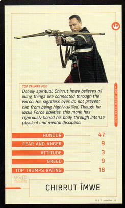 2016 Top Trumps Star Wars Rogue One #NNO Chirrut Imwe Front