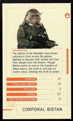 2016 Top Trumps Star Wars Rogue One #NNO Corporal Bistan Front