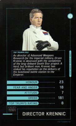 2016 Top Trumps Star Wars Rogue One #NNO Director Krennic Front