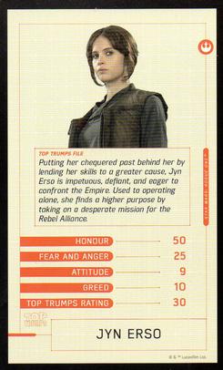 2016 Top Trumps Star Wars Rogue One #NNO Jyn Erso Front