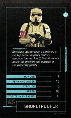 2016 Top Trumps Star Wars Rogue One #NNO Shoretrooper Front