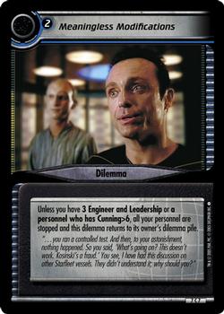 2005 Decipher Star Trek 2nd Edition Strange New Worlds  Expansion #7 Meaningless Modifications Front
