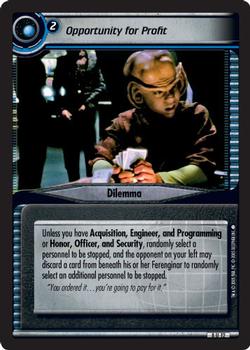 2006 Decipher Star Trek 2nd Edition To Boldly Go Expansion #12 Opportunity for Profit Front