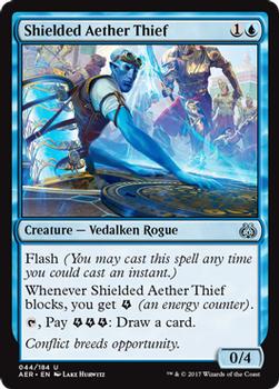 2017 Magic the Gathering Aether Revolt #44 Shielded Aether Thief Front