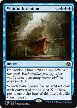 2017 Magic the Gathering Aether Revolt #49 Whir of Invention Front