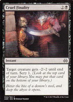 2017 Magic the Gathering Aether Revolt #54 Cruel Finality Front