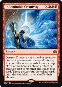 2017 Magic the Gathering Aether Revolt #85 Indomitable Creativity Front