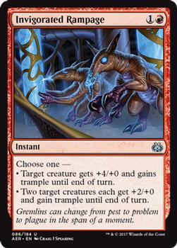 2017 Magic the Gathering Aether Revolt #86 Invigorated Rampage Front