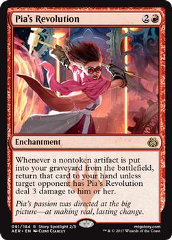 2017 Magic the Gathering Aether Revolt #91 Pia's Revolution Front
