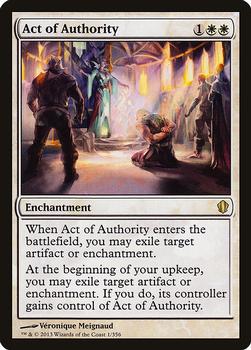 2013 Magic the Gathering Commander 2013 #1 Act of Authority Front