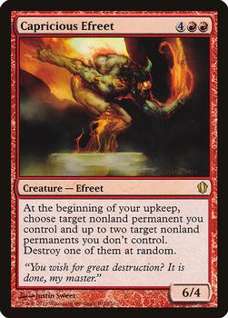 2013 Magic the Gathering Commander 2013 #102 Capricious Efreet Front