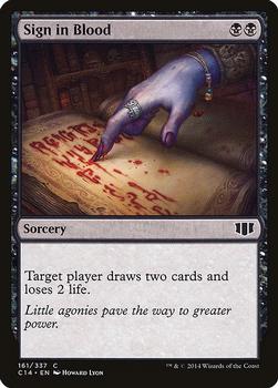 2014 Magic the Gathering Commander 2014 #161 Sign in Blood Front