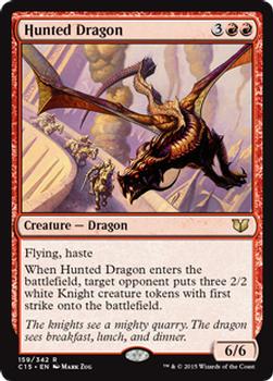 2015 Magic the Gathering Commander 2015 #159 Hunted Dragon Front
