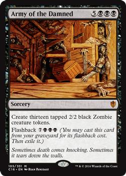 2016 Magic the Gathering Commander #105 Army of the Damned Front