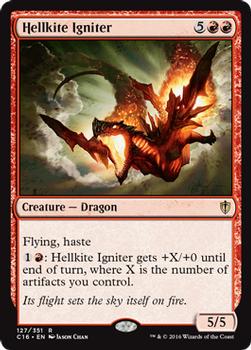 2016 Magic the Gathering Commander #127 Hellkite Igniter Front