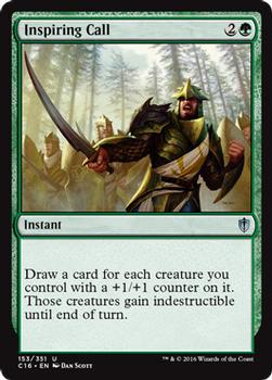 2016 Magic the Gathering Commander #153 Inspiring Call Front