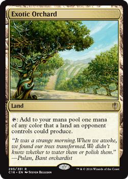 2016 Magic the Gathering Commander #295 Exotic Orchard Front