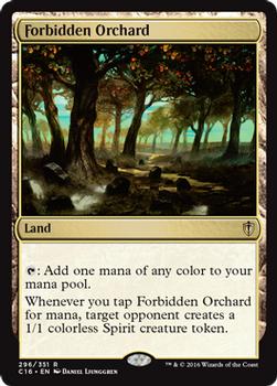 2016 Magic the Gathering Commander #296 Forbidden Orchard Front