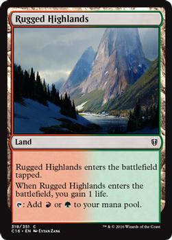 2016 Magic the Gathering Commander #318 Rugged Highlands Front