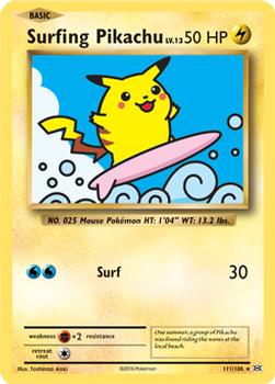 2016 Pokemon XY Evolutions #111/108 Surfing Pikachu Front
