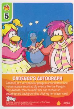 2009 Topps Club Penguin Card-Jitsu Fire #41 Cadence's Autograph Front